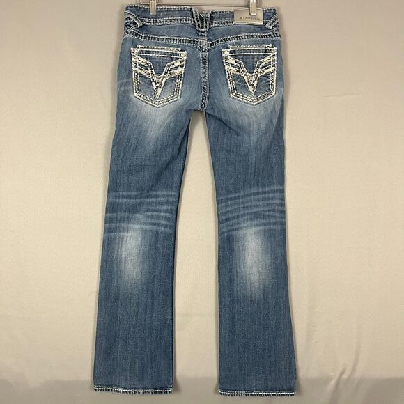 Vigoss Jeans Women's Size Meas. 30/29 Dublin Boot Cut Denim Embelished Low Rise - Picture 4 of 7